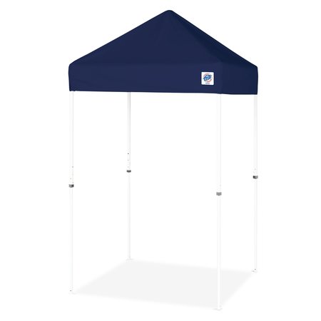 E-Z UP TAA Compliant VUE Shelter, 5' W x 5' L, White Steel Frame, Navy Blue Top VU2STL05KFWHTNB